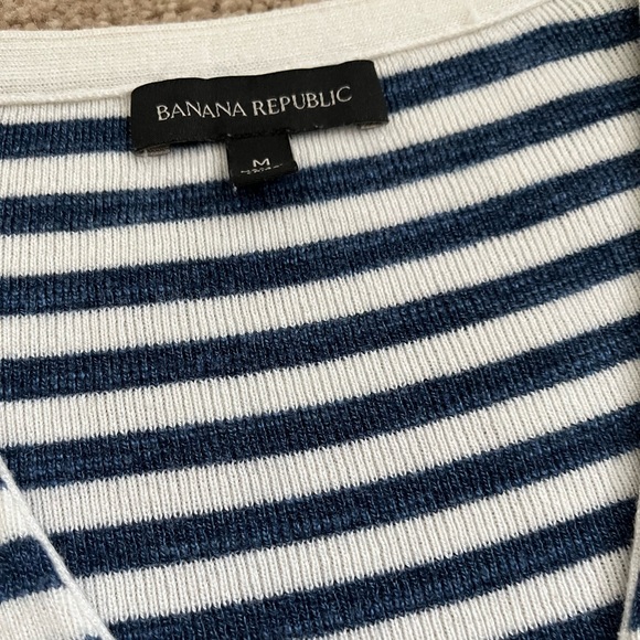 Banana Republic brand sweater, size Medium, navy/white stripe - Picture 2 of 9